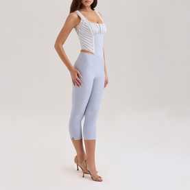 Carella Lace Trim Fitted Capri Trousers