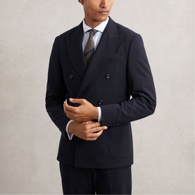 Belmont Double-Breasted Textured Suit Jacket