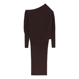 Lara Ribbed Knitted Off-The-Shoulder Dress