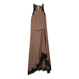 Anais Draped Lace Trim Dress