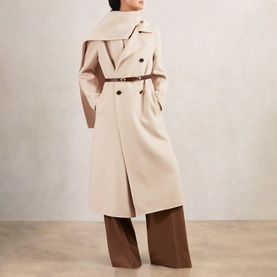 Indira Double-Breasted Scarf Coat