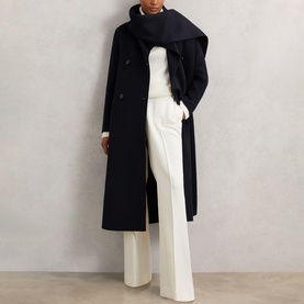Indira Double-Breasted Scarf Coat