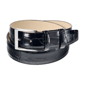 Croc Embossed Leather Belt