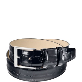 Croc Embossed Leather Belt