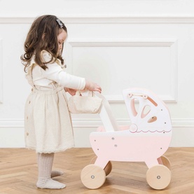 Retro Wooden Doll Pram