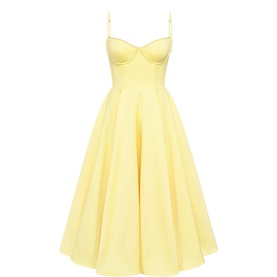 Mademoiselle Satin Tulle Flared Dress