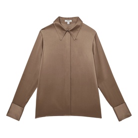 Ameira Silk Concealed-Placket Shirt