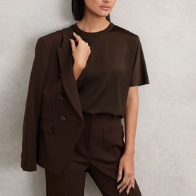 Lena Solid Silk T-Shirt