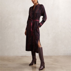 Daria Snake Belted Shirt Dress