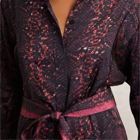 Daria Snake Belted Shirt Dress