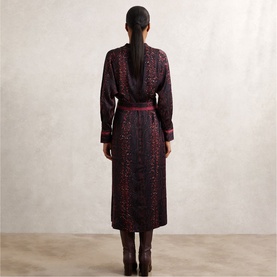 Daria Snake Belted Shirt Dress