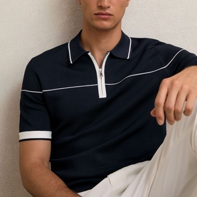 Bradford Half-Zip Tipped Polo Shirt