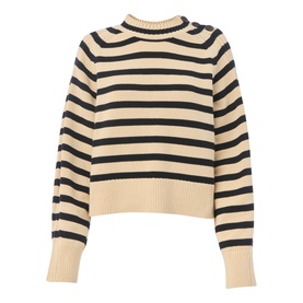 Striped Button Detail Sweater