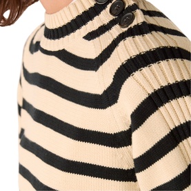 Striped Button Detail Sweater