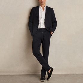 Gerrard Drawstring Slim Leg Suit Trousers