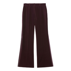 Elia Velvet Tuxedo-Stripe Flares