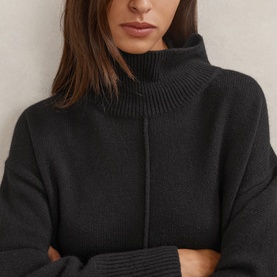Harri Zip Wool Turtleneck Sweater
