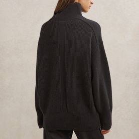 Harri Zip Wool Turtleneck Sweater