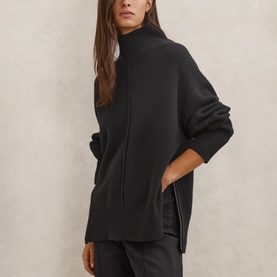 Harri Zip Wool Turtleneck Sweater