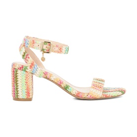 Memee Striped Block Heels