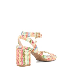 Memee Striped Block Heels