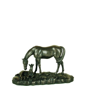 Mare & Foal Small Bronze Ornament