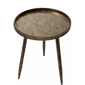 Oriental Floral Round Side Table