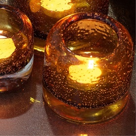 Burnt Orange Medium Candle Holder