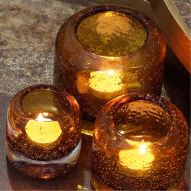 Burnt Orange Large Candle Holder