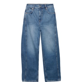 High-Rise Tapered Barrel Jeans