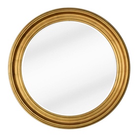 Mindy Browne Beth Round Mirror in gold with ridged circular frame and convex profile