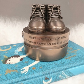 Baby Boy Booties Bronze Trinket Box