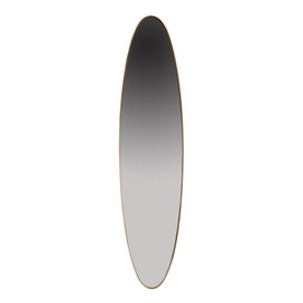 Mindy Browne Hanna Oblong Mirror in gold, tall slim oval shape with thin metal frame and gradient glass