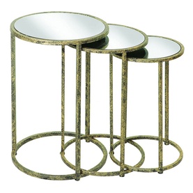 Mirror Top Nest of Tables Three-Piece Set