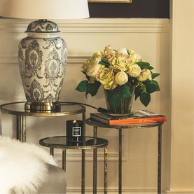 Mirror Top Nest of Tables Three-Piece Set