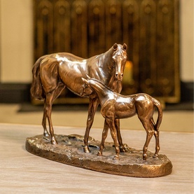 Mare & Foal Large Bronze Ornament