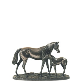 Mare & Foal Large Bronze Ornament