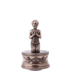 First Holy Communion Girl Bronze Music Box