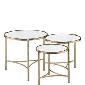 Brookville Round Mirror Table Three-Piece Set