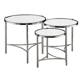 Brookville Round Mirror Table Three-Piece Set