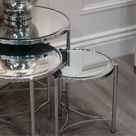 Brookville Round Mirror Table Three-Piece Set