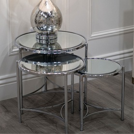 Brookville Round Mirror Table Three-Piece Set