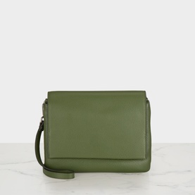 Three Flap Leather Crossbody Bag
