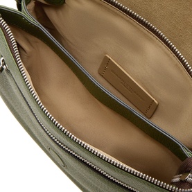 Three Flap Leather Crossbody Bag