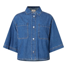 Enza Cropped Denim Shirt