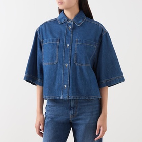 Enza Cropped Denim Shirt