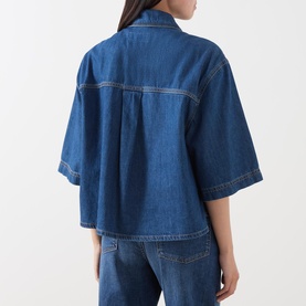 Enza Cropped Denim Shirt