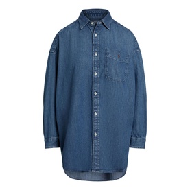 Polo Player Logo Oversized Denim Shirt