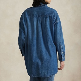 Polo Player Logo Oversized Denim Shirt