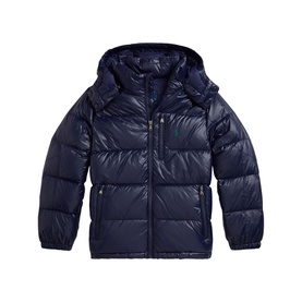 Hooded Pony Logo Glossed Down Jacket 6-14 Years